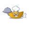 Smiling chinese ingot as a Chef with food cartoon style design