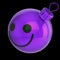 Smiling Christmas ball head face funny purple violet