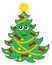 Smiling Christmas tree 2 vector