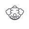 Smiling Clown Emoji concept line editable vector, concept icon. Smiling Clown Emoji concept linear emotion illustration