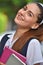 Smiling Colombian Female Student Wearing School Uniform