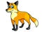 Smiling colored cartoon fox