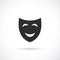 Smiling comedy theatre mask icon