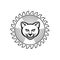 Smiling Cougar Circular Saw Blade Icon Retro