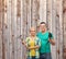 Smiling couple with hammer and drill