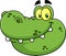 Smiling Crocodile Face Cartoon Character