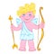 Smiling cupid with bow and arrow