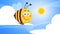 Smiling Cute Bee Cartoon Character Flying