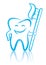 Smiling dental tooth with toothbrush