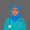 Smiling doctor muslim woman ith stethoscope