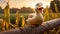 Smiling Duck On Wooden Fence: A Golden Light Narrative