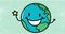 Smiling Earth with Tiny Arm Logo, Made with Generative AI