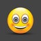 Smiling emoji big grey eyes