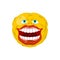 Smiling emoticon. Crazy Emoji. happy is an emotion. Yellow ball