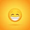 Smiling emoticon smile icon with shadow for social network design