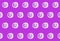Smiling Face Coconut Flakes Jelly Donuts Pattern on Purple Background