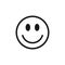 Smiling face emoji icon vector. Smile symbol sign. Simple flat shape happy emotion logo.