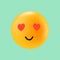 Smiling Face with Heart-Shaped Eyes. Emoticon in Love. Positive Reaction in Social Media