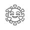 Smiling face with hearts line icon