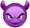 Smiling face with horns emoticon