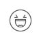 Smiling face with open mouth closed eyes emoticon line icon