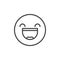 Smiling face with open mouth and smiling eyes emoticon line icon