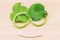 Smiling face shape of Green Asiatic Pennywort leaf