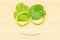 Smiling face shape of Green Asiatic Pennywort leaf (Centella as