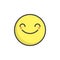 Smiling face with smiling eyes emoticon filled outline icon