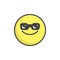 Smiling face with sunglasses emoticon filled outline icon