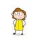 Smiling Face Young Girl Standing Pose Vector