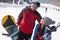 Smiling Father and Daughter in Ski Resort