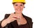 Smiling female building contractor