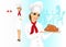 Smiling female chef with christmas roasted turkey