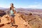 Smiling Female Hiker Walking On Grand Canyon