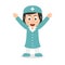 Smiling Female Nurse Cartoon Character