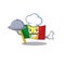 Smiling flag mali as a Chef with food cartoon style design