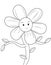 Smiling flower coloring page