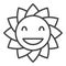 Smiling Flower vector Groovy Style linear icon or symbol
