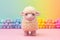 Smiling Fluffy Rainbow Sheep for Kids. Generative Ai