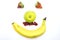 Smiling fruit face with currant mustache