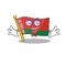 Smiling geek flag belarus cartoon character style