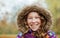 Smiling girl in an autumn park