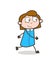 Smiling Girl Walking Pose Vector