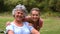 Smiling grandmother with her granddaughter