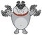 Smiling Gray Bulldog Cartoon Mascot Character With Sunglasses Working Out With Dumbbells.