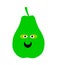 Smiling green pear
