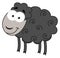 Smiling grey sheep