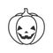 Smiling Halloween Pumpkin Outline Flat Icon