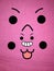 smiling Happiness cheerful pink colour anthropomorphic smiley face close up in Patna India
